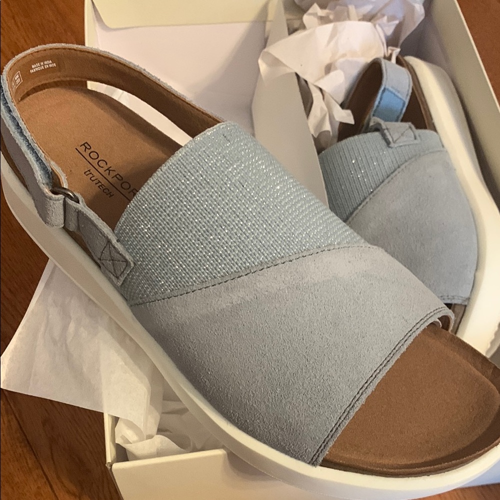 Rockport Blue Sandals with Cushioned Footbed